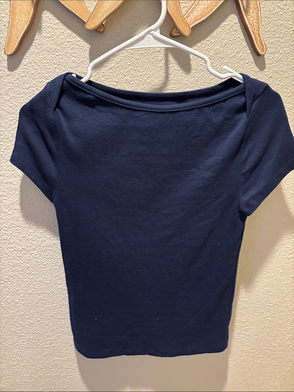 Old Navy Navy Boatneck Crop Top